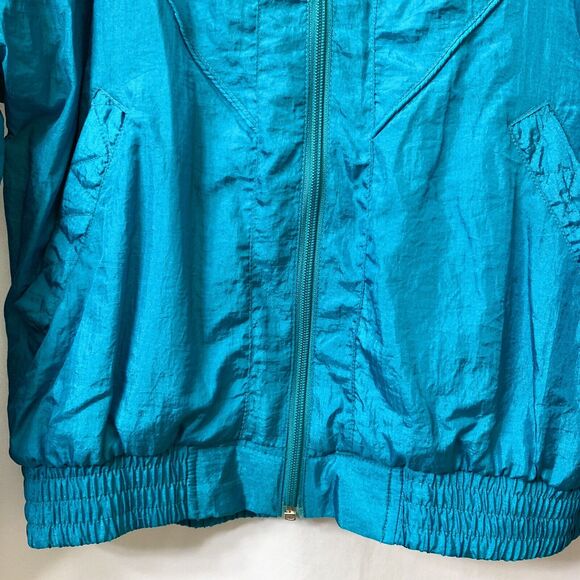 Santolina Sport SMALL Blue Nylon Jacket Full Zip Retro Embroidery Lightweight - Picture 5 of 12